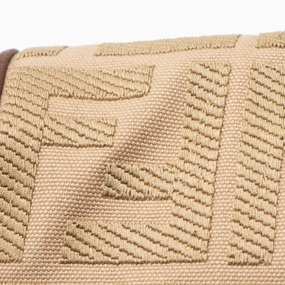 Fendi FF Embroidered Canvas Baguette Shoulder Bag - Picture 13 of 15